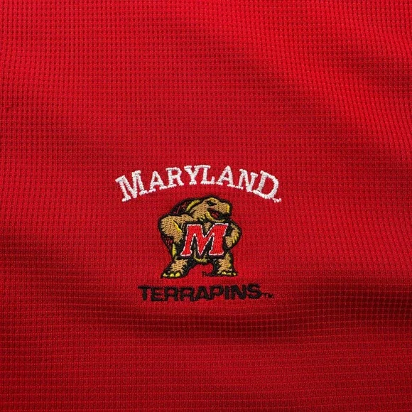 Maryland Terrapins Polo Shirt Mens XL Red Black Testudo Turtle Logo Active NCAA - Picture 3 of 7